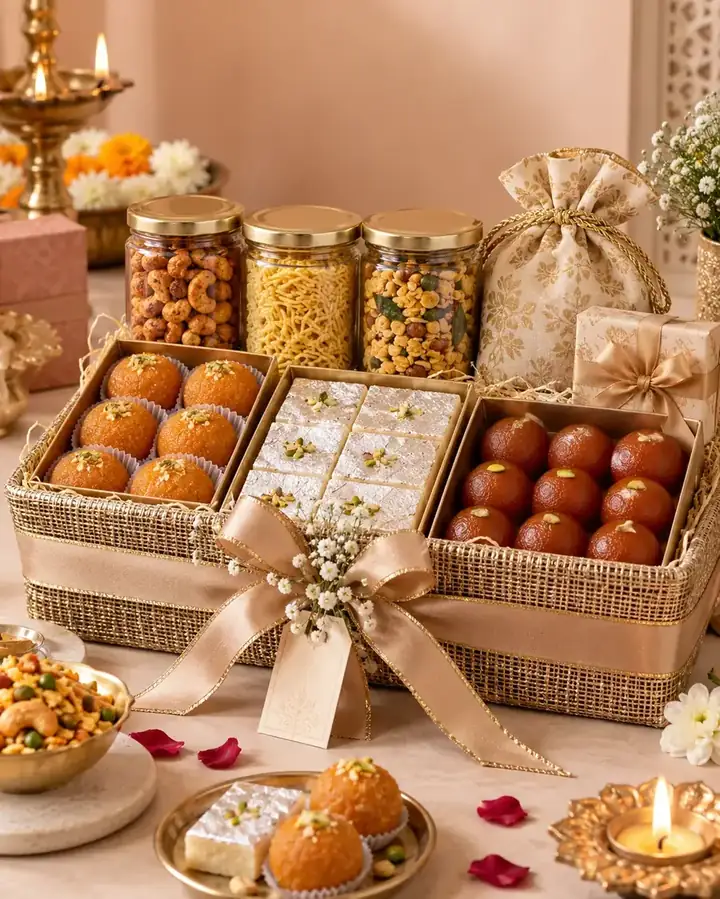 Sweet and namkeen hamper basket