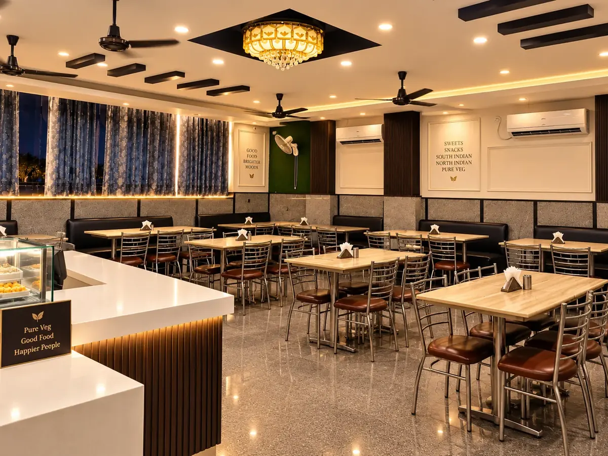 Najafgarh Road Pure veg dining space