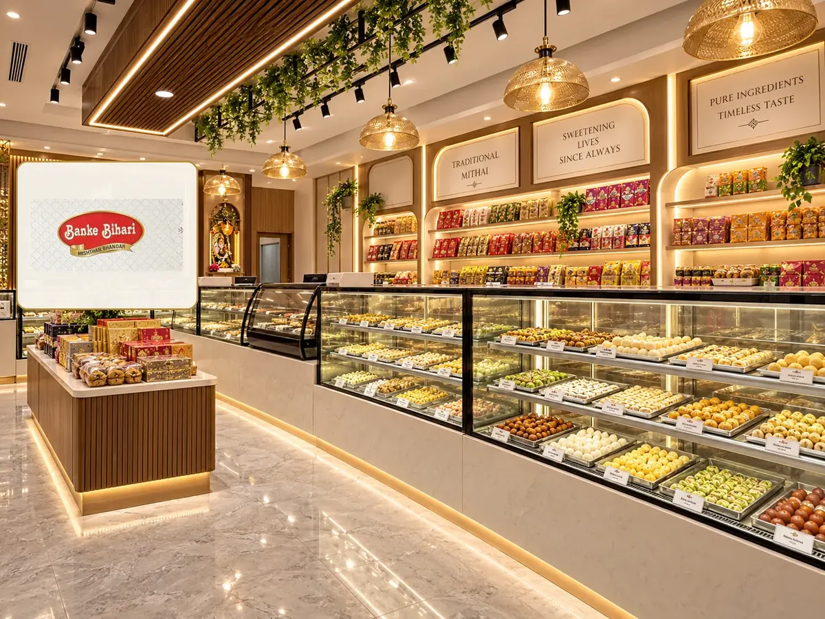 Najafgarh Road sweets showroom view 2